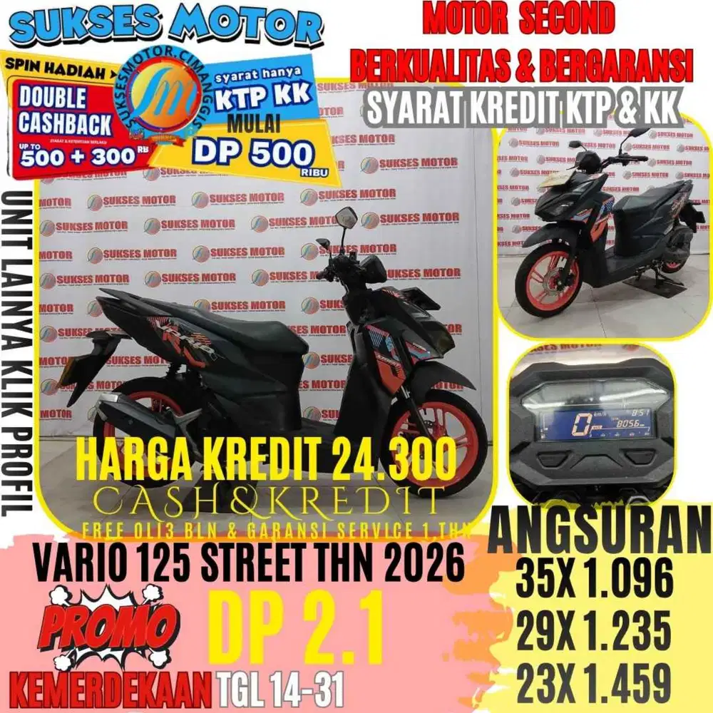 VARIO 125 STREET TAHUN 2026 BERGARANSI CASHBACK UPTO 3OORBUAN