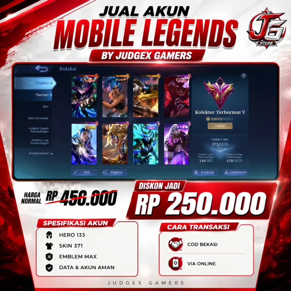 JUAL BELI AKUN MOBILE LEGENDS SKIN