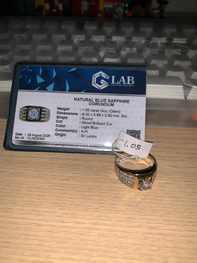 CINCIN BATU Natural Blue Saphire Ceylon (Light Blue)