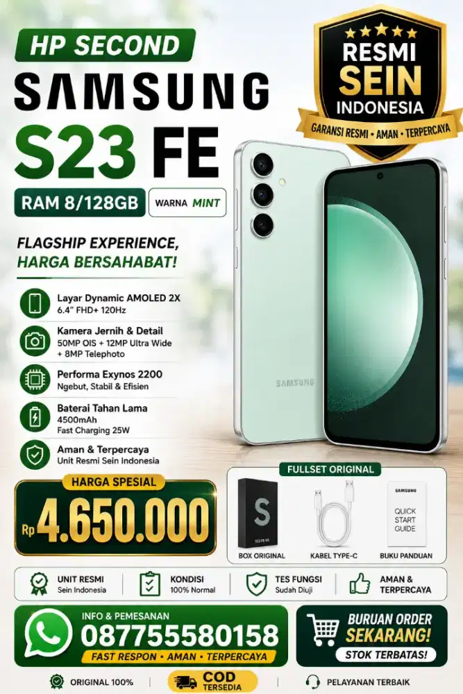 Samsung S23 Fe Ram 8/128 Gb Resmi Sein
