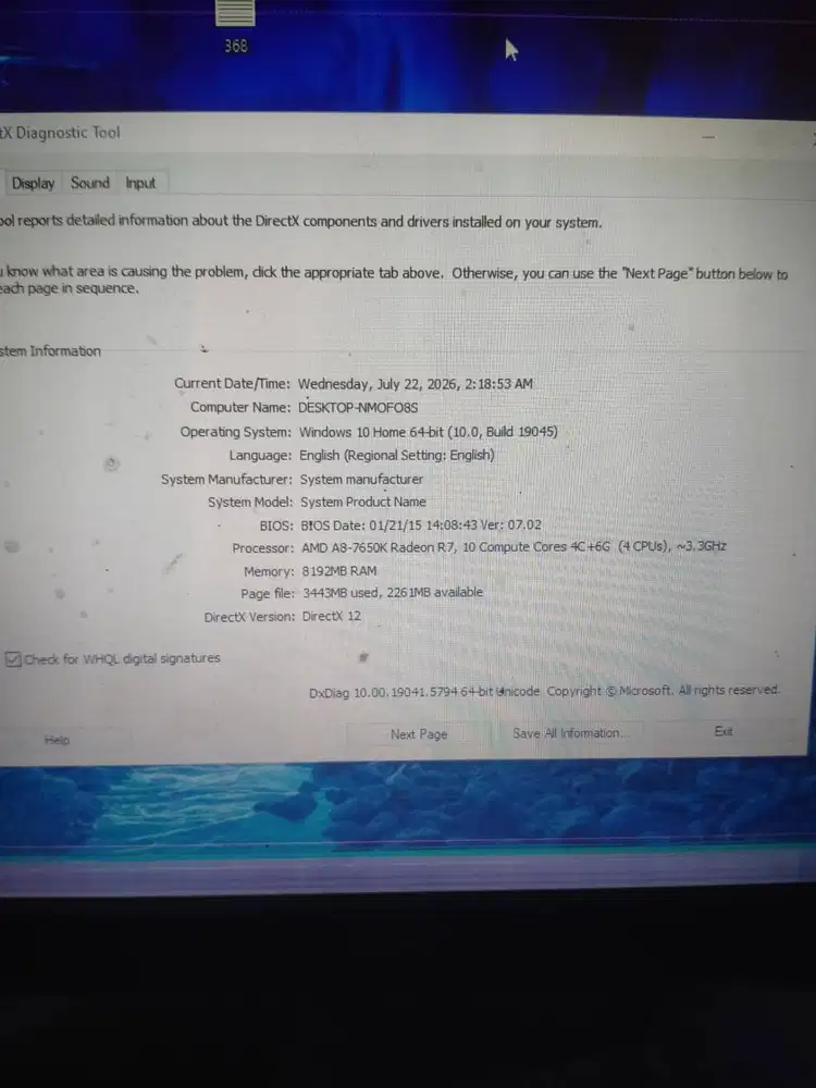 Mobo Asus A68HM E + AMD A8-7650K + Ram 8GB 4x2