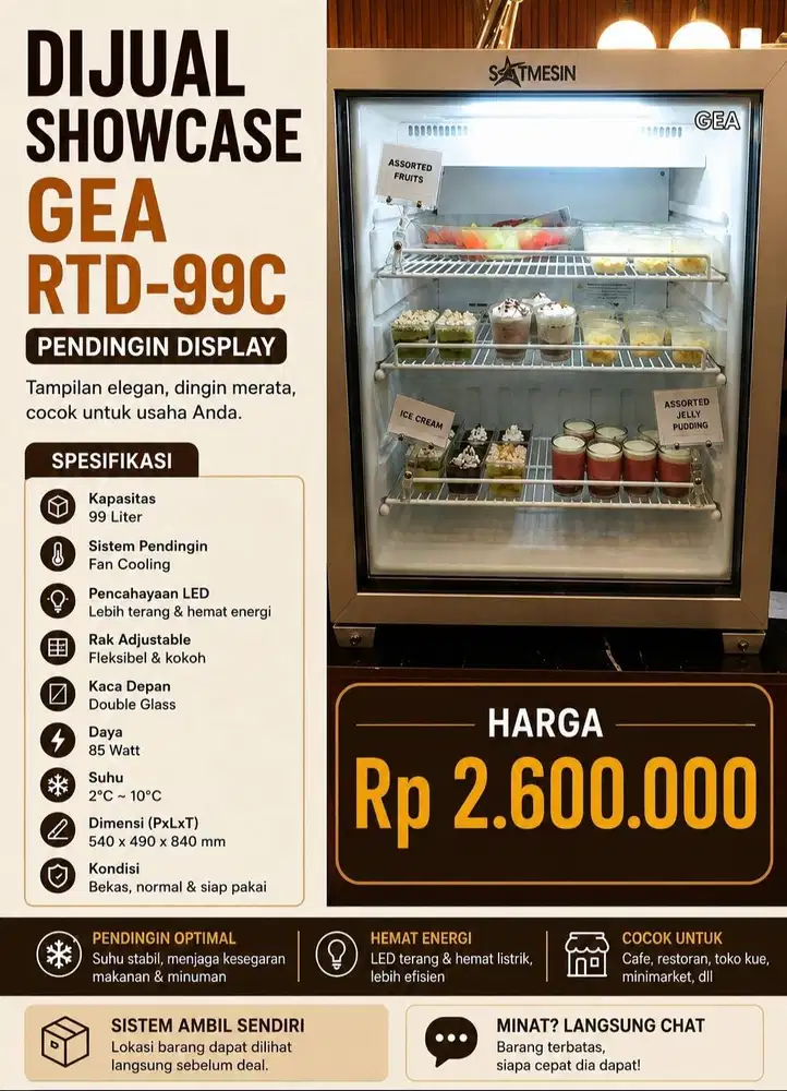 JUAL CEPAT SHOWCASE MEDIUM GEA Ex Resto