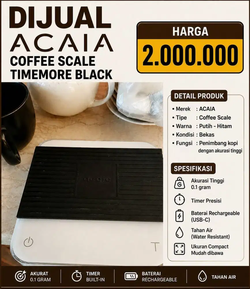 JUAL CEPAT TIMBANGAN ORIGINAL ACAIA Ex Resto