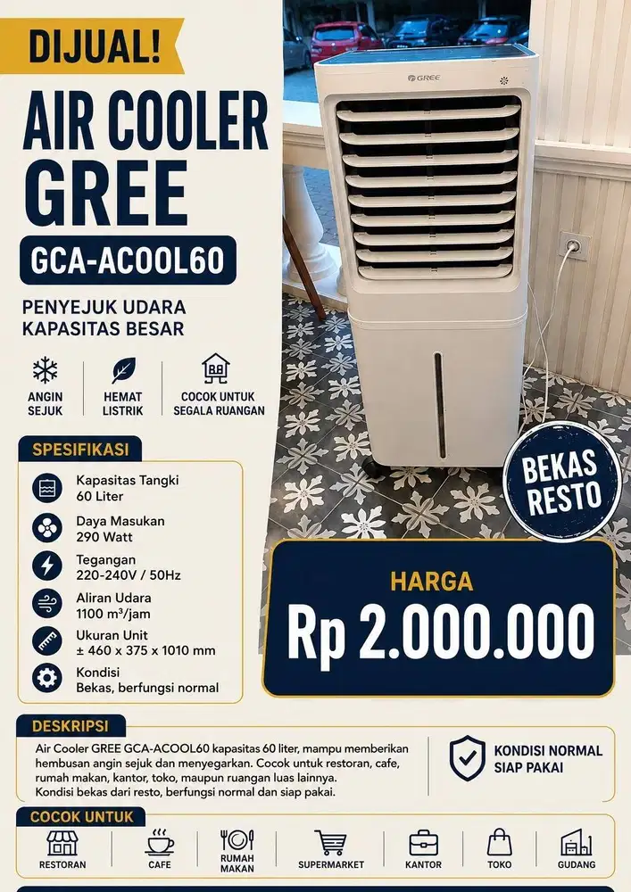 Jual Cepat AIR COOLAR Bekas Resto