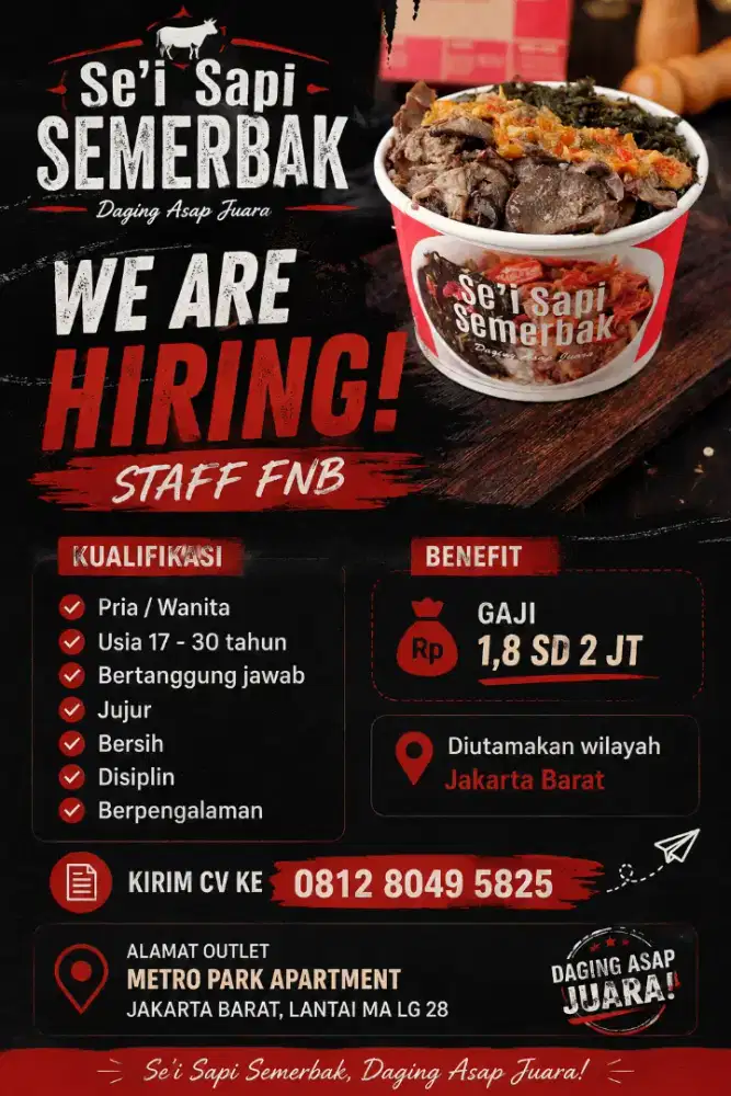 Staff F&B, Karyawan Outlet