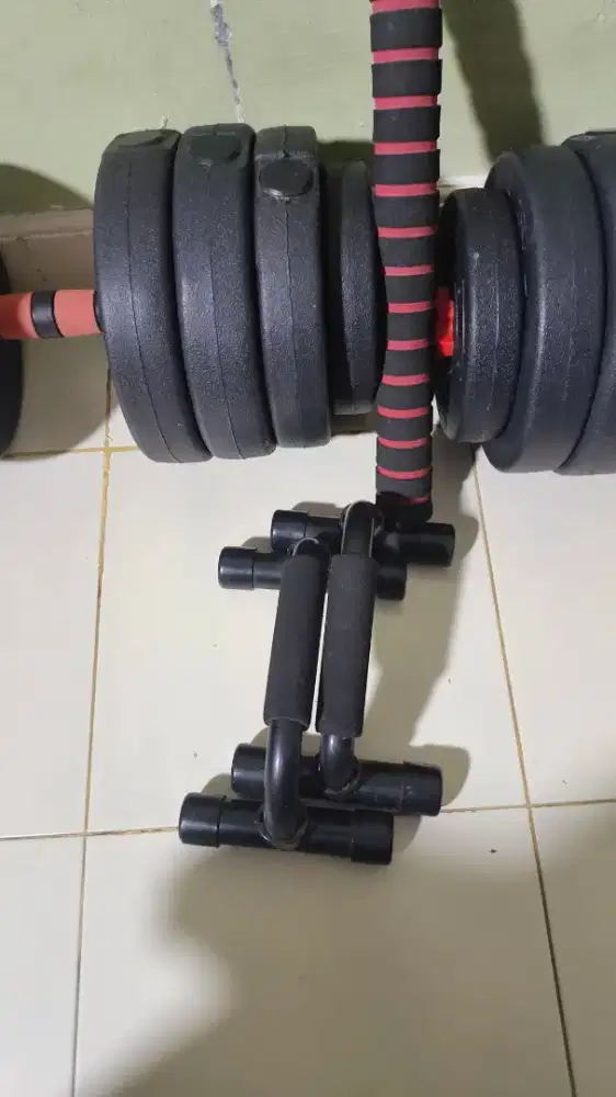 Dumbell Set Barbel & Push Up Bar
