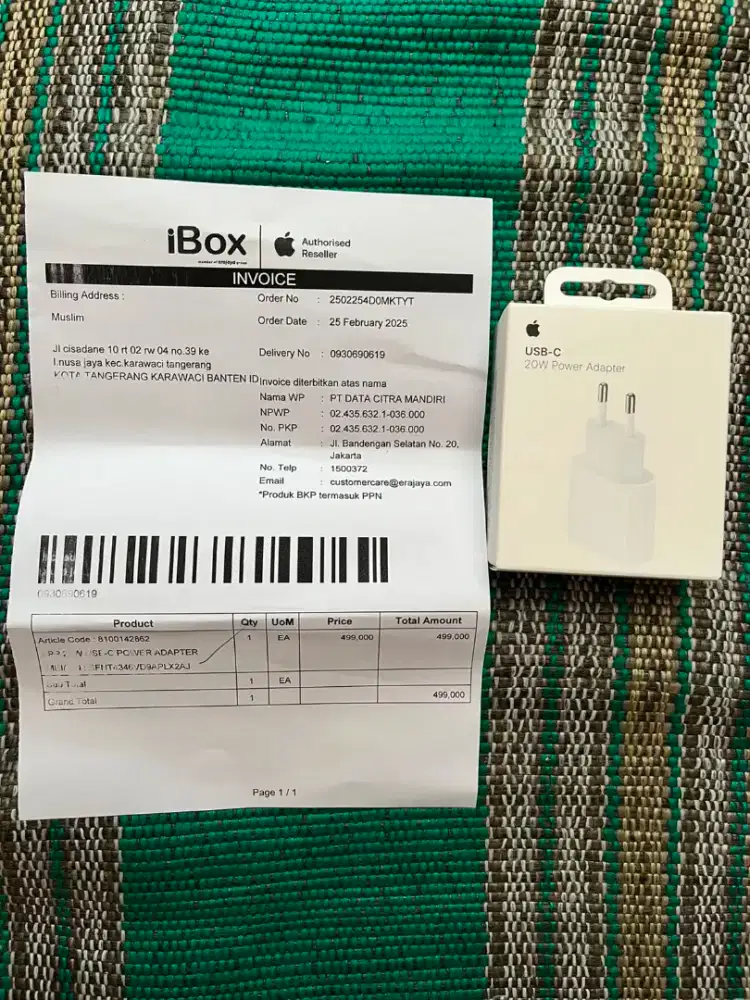 Adaptor usb-C ex ibox 20 watt