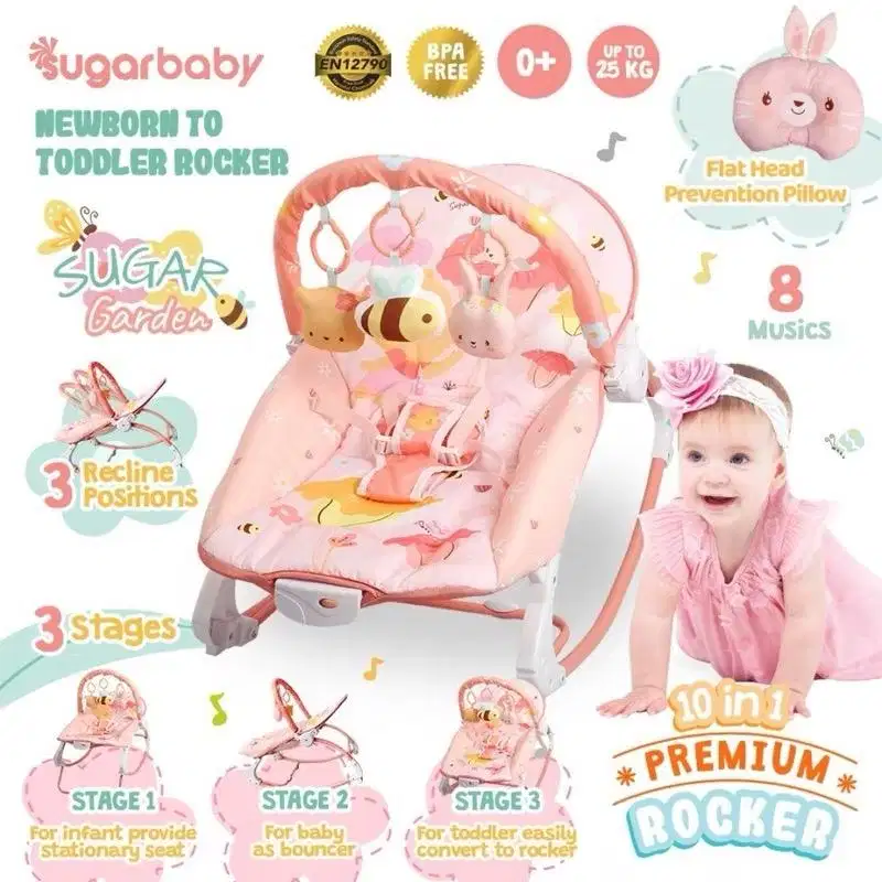 MOMMYNME SUGARBABY BOUNCER BAYI 10 in 1 PREMIUM ROCKER