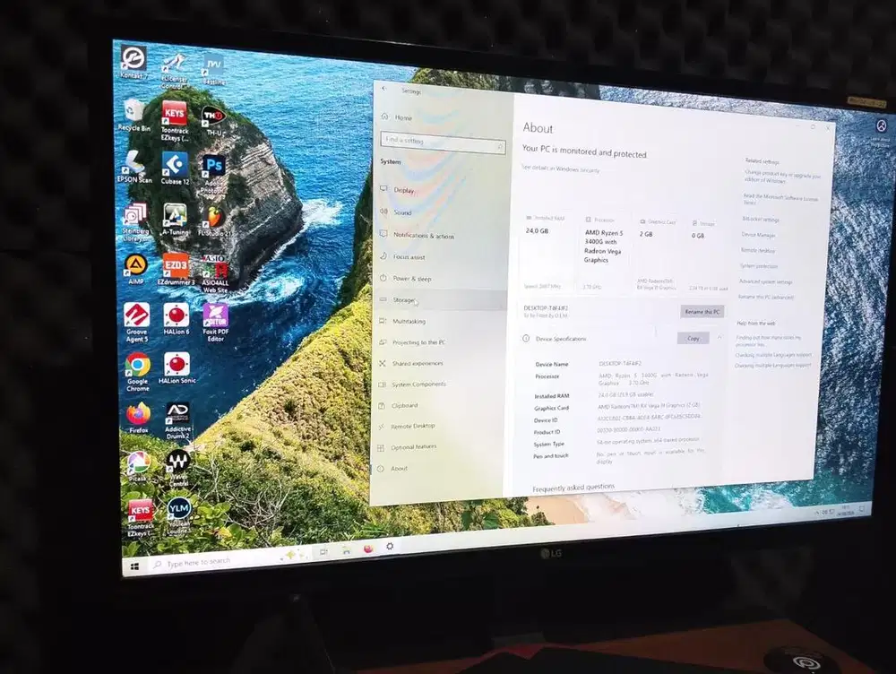 Paket Komputer Desktop Monitor LG dan Stabilizer
