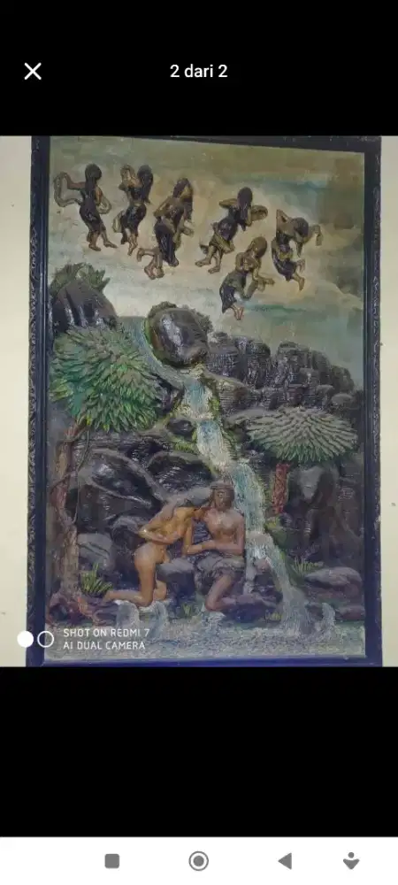 Hiasan dinding relief 3D legenda jaka tarub