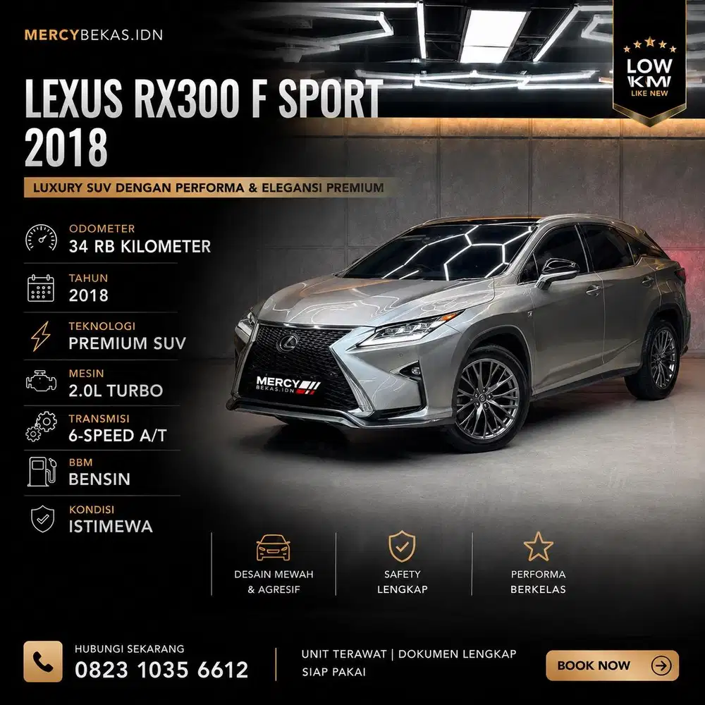 KM 34 ribu Lexus RX300 F Sport 2018