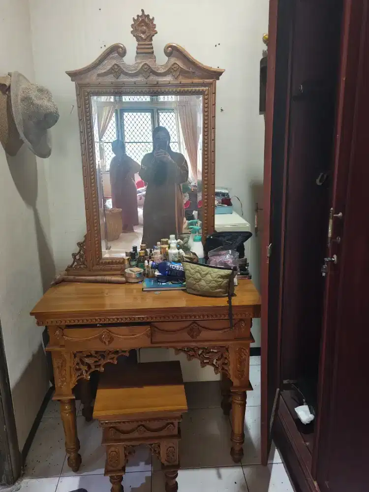 MEJA RIAS JATI SET