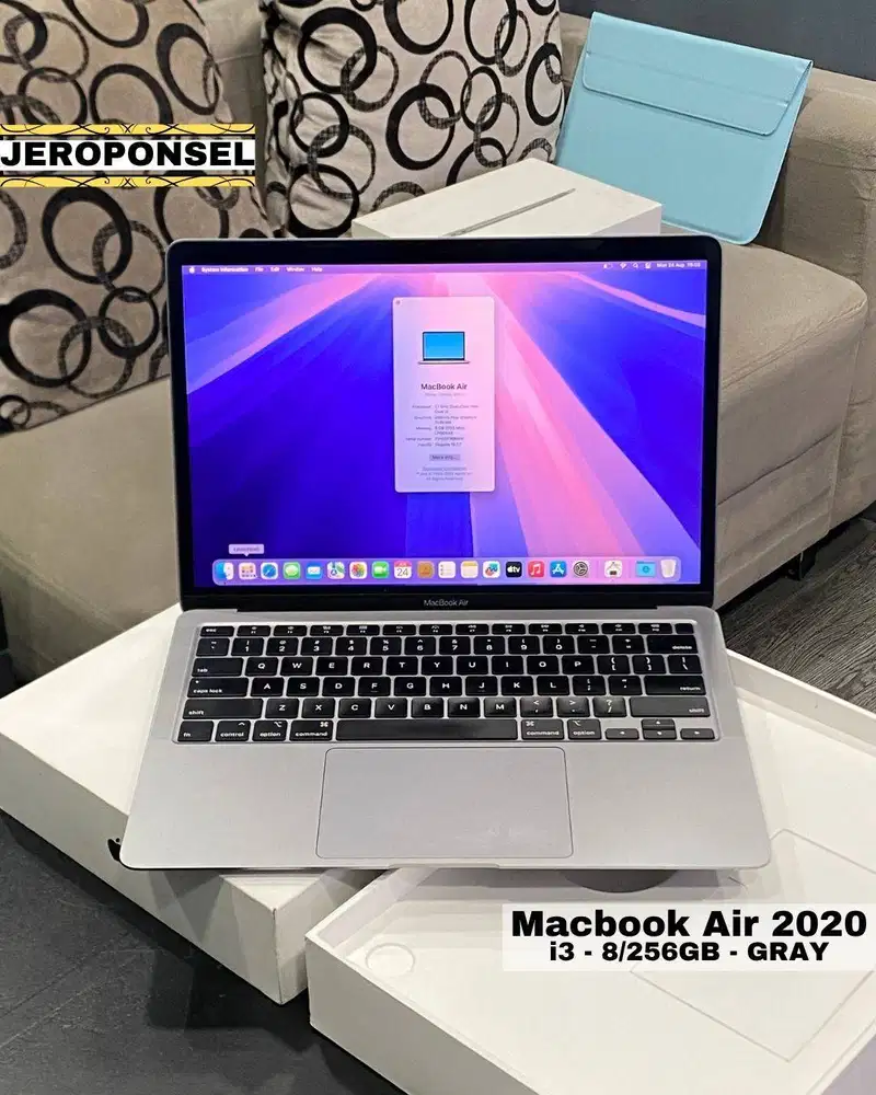 MACBOOK AIR 2020 i3 8/256GB GARANSI FULL SET ORIGINAL
