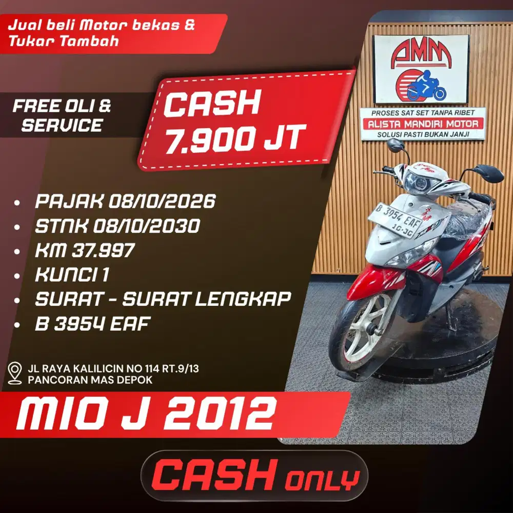MIO J 2012 PAJAK ON BISA TUKAR TAMBAH/BAYAR PAKAI CC/PAYLATER
