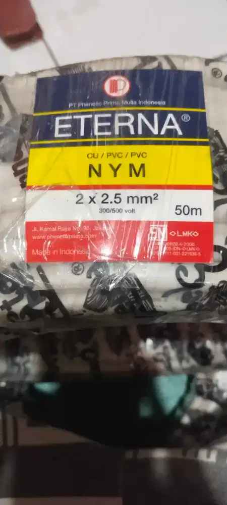 Kabel Listrik ETERNA NYM 2X2.5 mm 50 Meter
