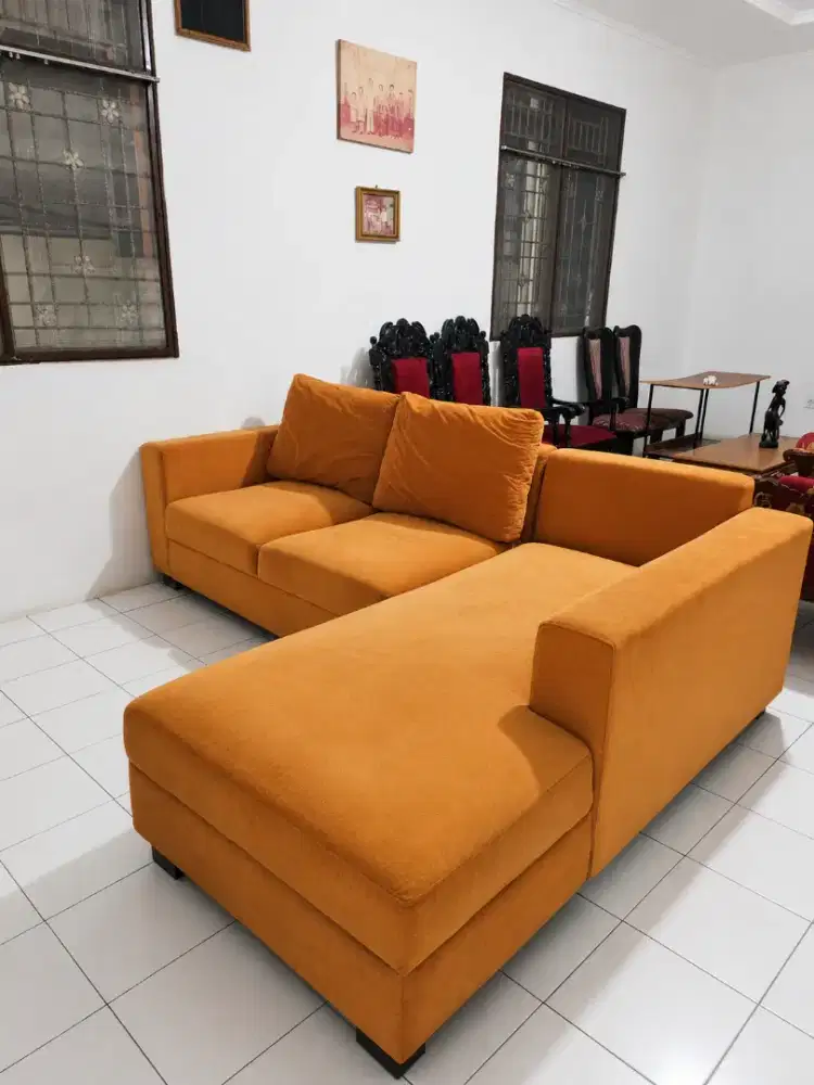 Dijual Sofa L Minimalis – Warna Mustard
