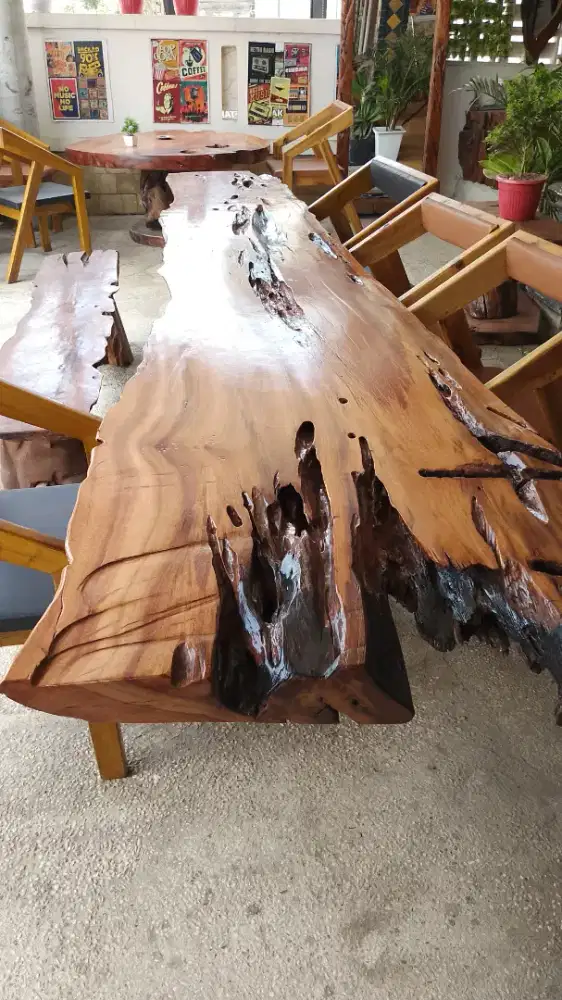 Meja Fosil kayu lada