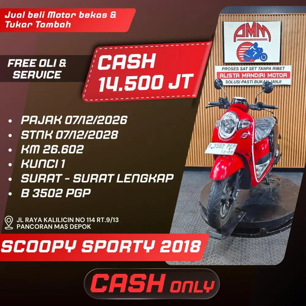 SCOOPY 2018 PAJAK ON BISA TUKAR TAMBAH/BAYAR PAKAI CC/PAYLATER