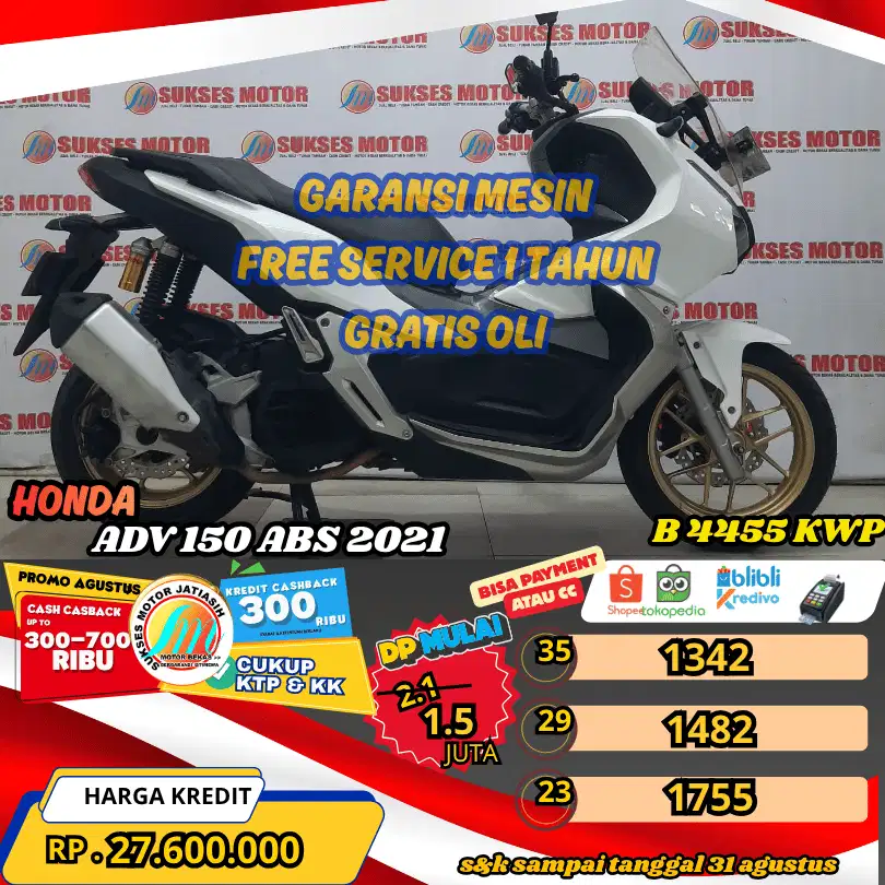 ADV 150 ABS 2021 BISA PAYMENTSPYLATER KREDIVO & CC (SUKSESMOTOR)