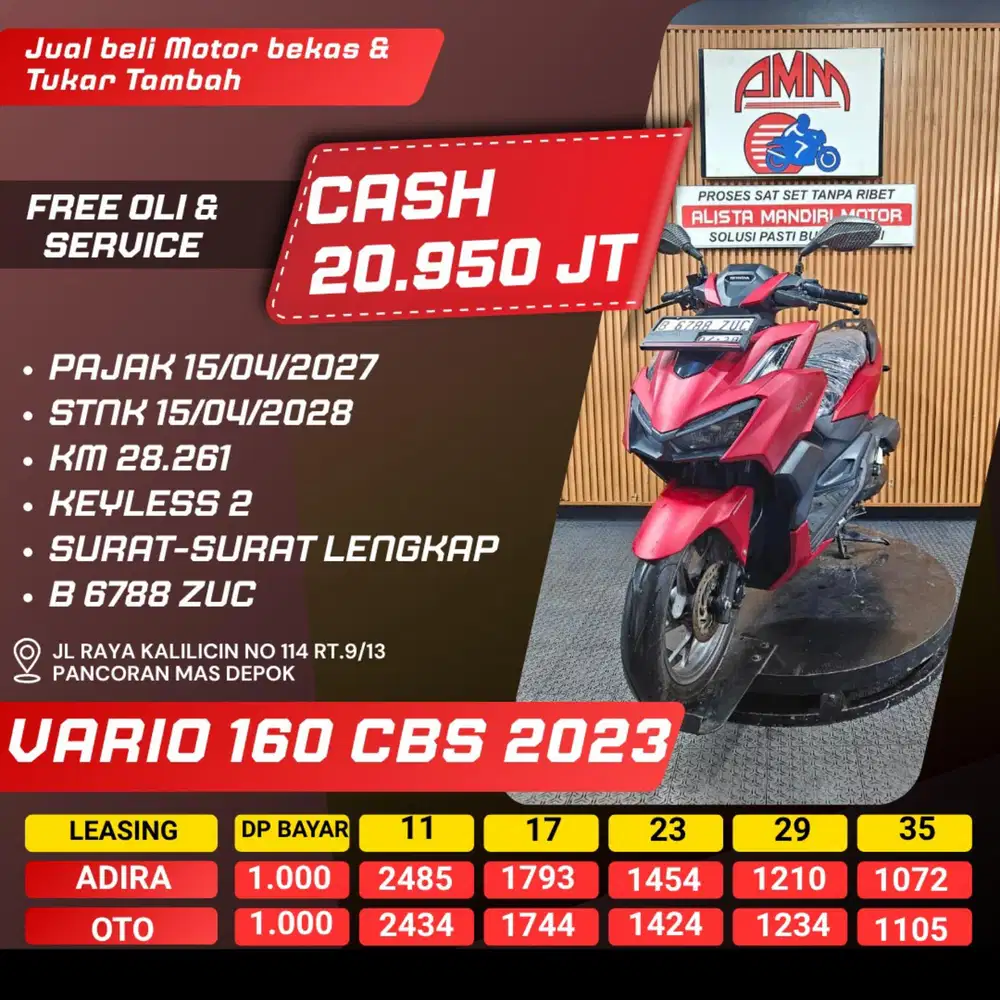 KREDIT DP 1JT VARIO 160 CBS BISA TRADE IN/BAYAR PAKAI CC/PAYLATER