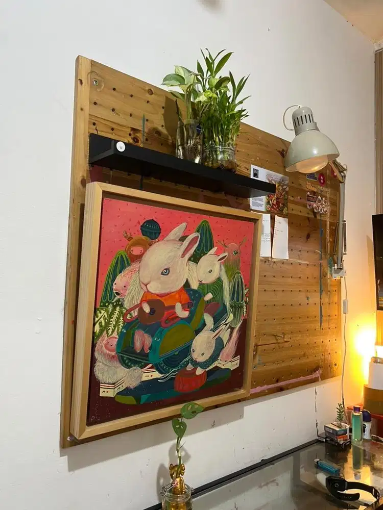 Pegboard Kayu Besar 120 × 100 cm