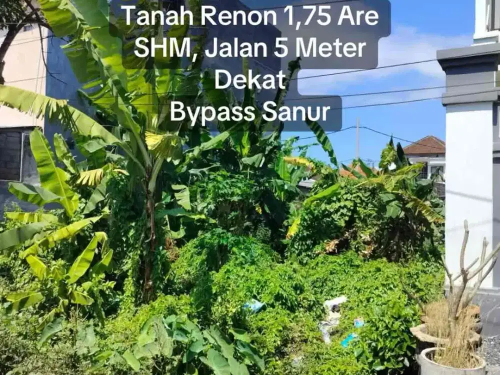 SALE Tanah Renon 1,75 Are SHM Dekat Bypass Sanur