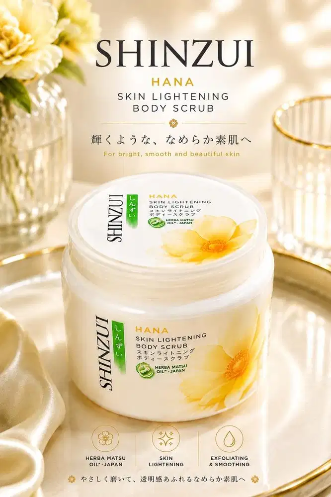 Shinzui hana skin lightening body scrub 200 gram