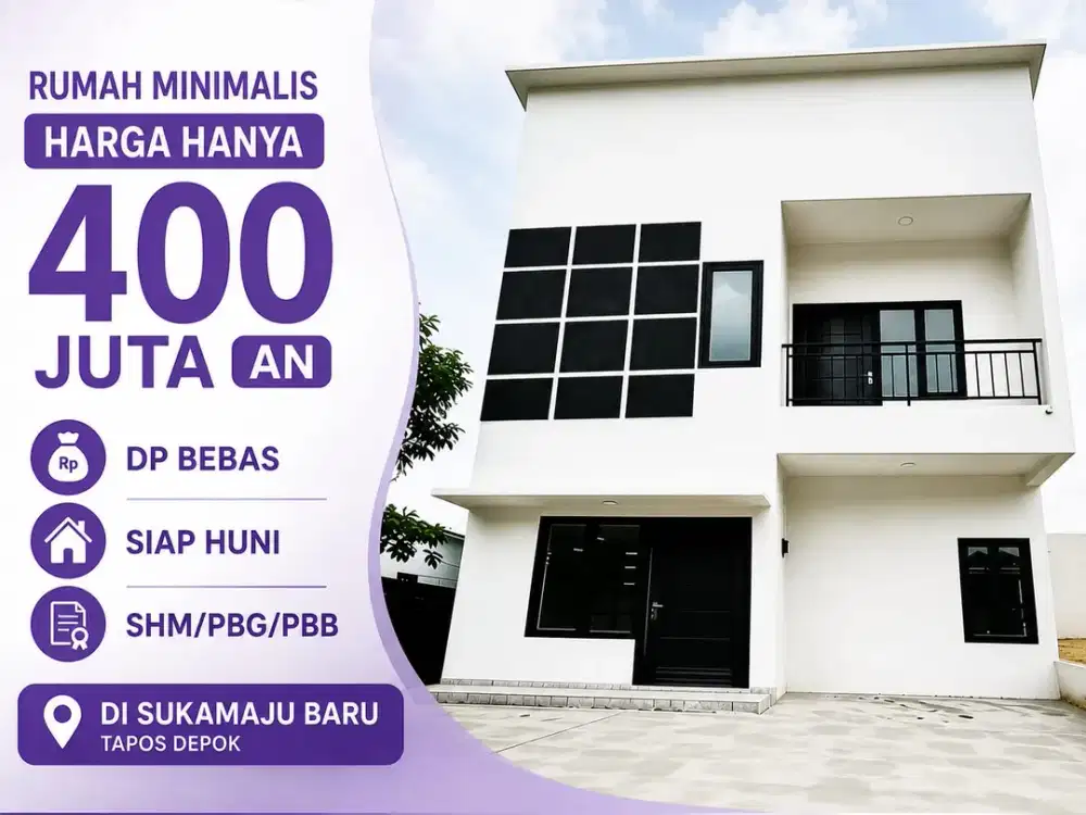2 Unit Bangunan Siap Huni Free Biaya di Sukamaju Baru Tapos Depok