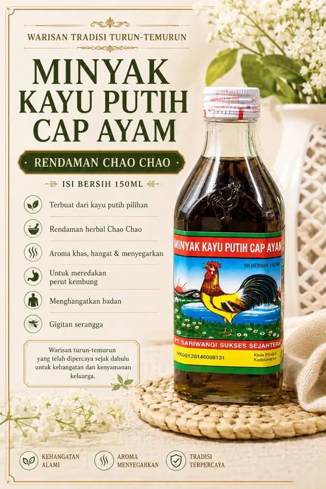 Minyak kayu putih cap ayam rendaman chao chao 150 ml