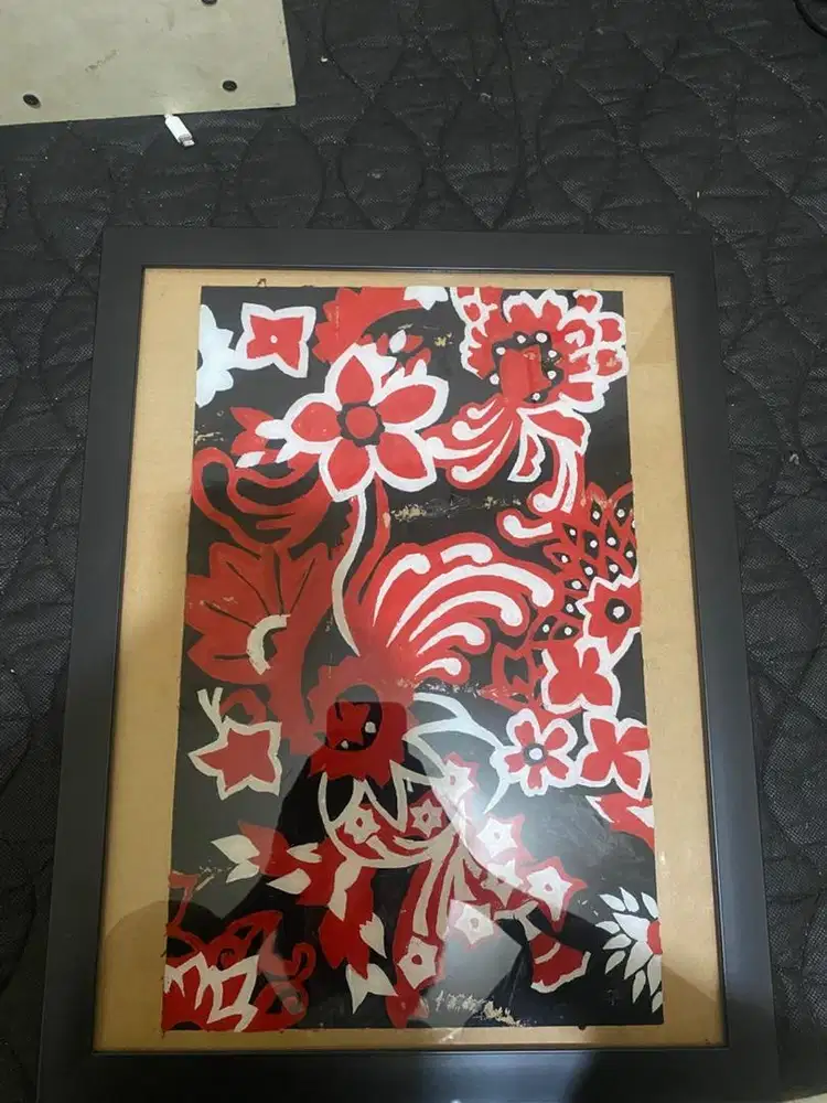 lukisan batik bunga