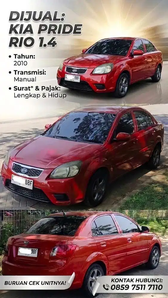 Kia Pride 2010 Bensin