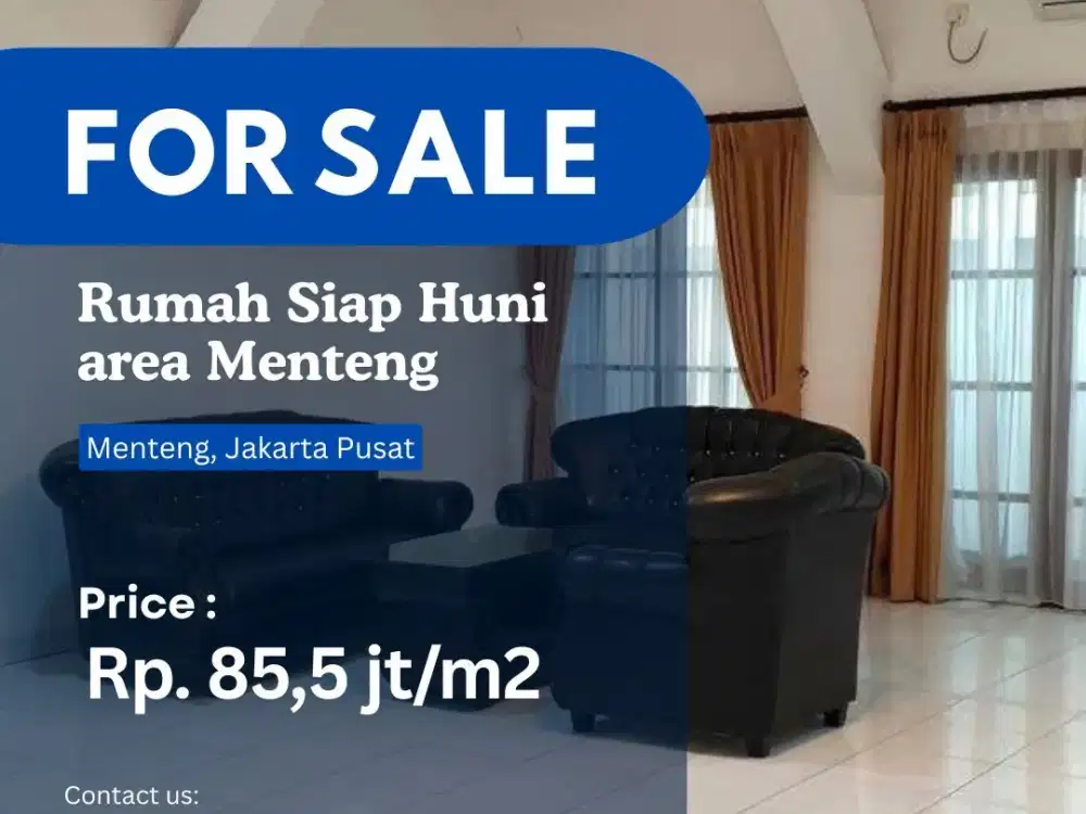 JUAL TANAH BONUS RUMAH SIAP HUNI LOKASI TENANG DI MENTENG JAKPUS