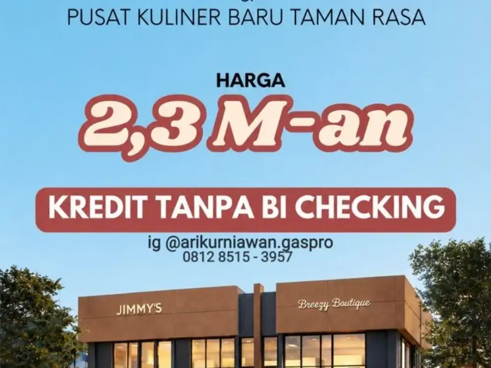 RUKO PASADENA SOUTH SQUARE NEW TYPE KREDIT 120X TANPA BI CHECK! 0 BIAYA AKAD!