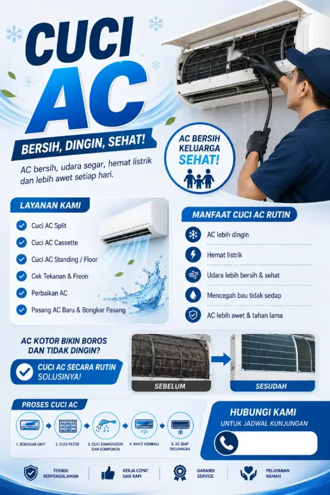 Jasa service AC kulkas mesin cuci pompa air