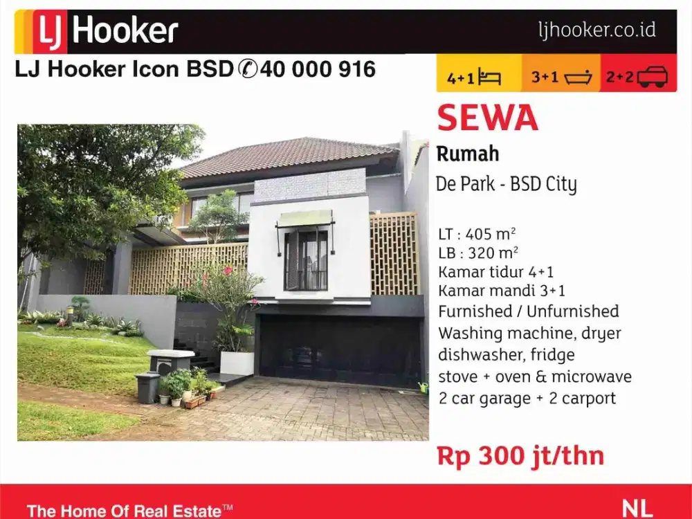 Disewakan Rumah De Park BSD City