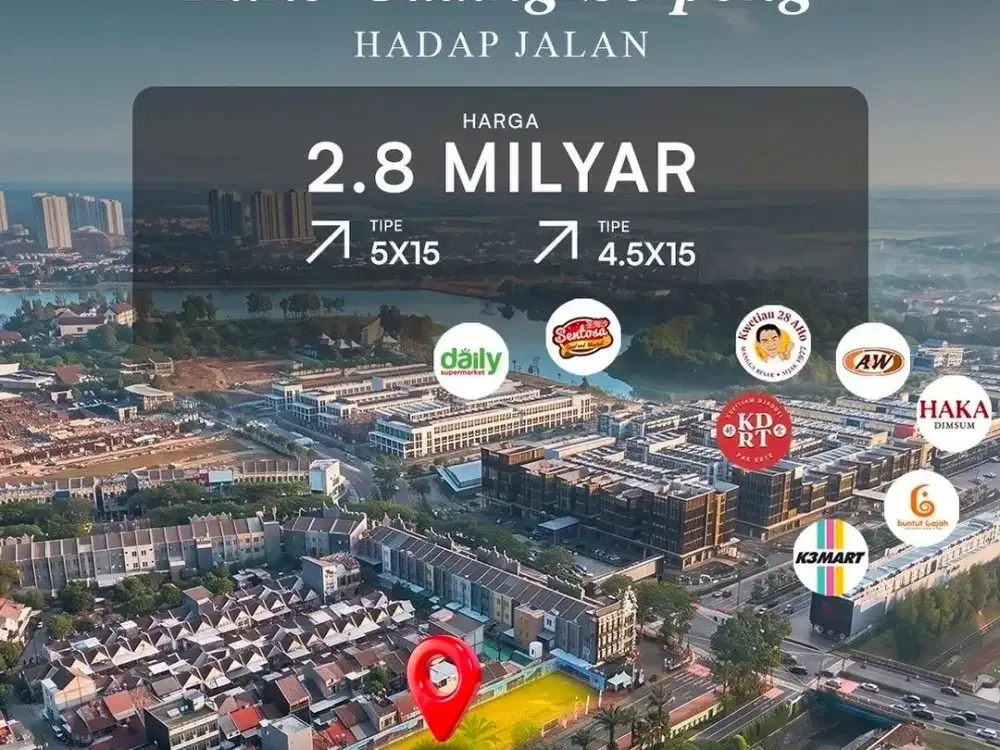 COMMERCIAL TERBARU! Ruko maggiore vibes 2,8m 2lantai CICIL 10TH 120X! Tanpa bi checking & free biaya