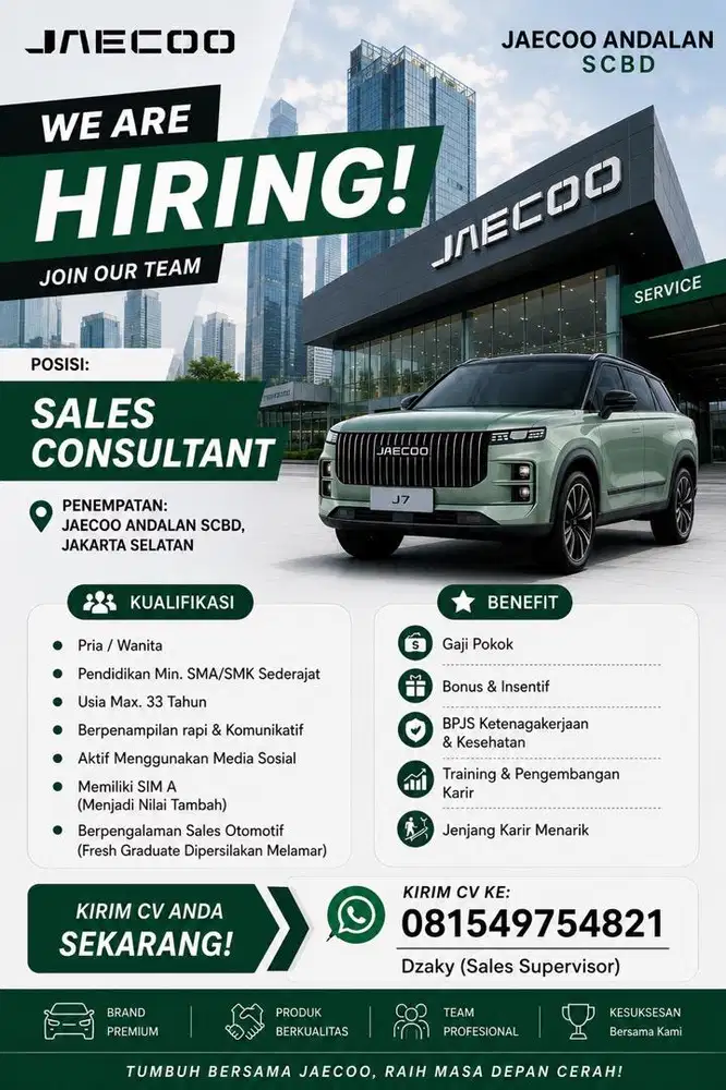 Sales Consultant Jaecoo SCBD