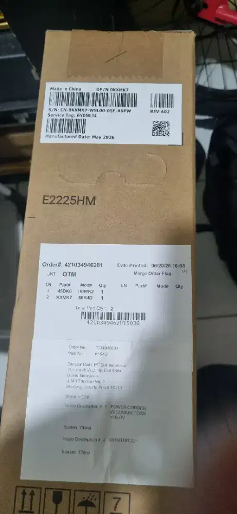 Monitor Dell 22 inch FHD Garansi 3 tahun