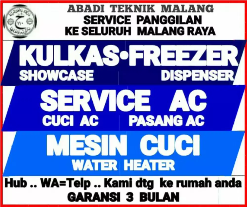 service kulkas ac(cuci ac 75) mesin cuci water heater servis panggilan