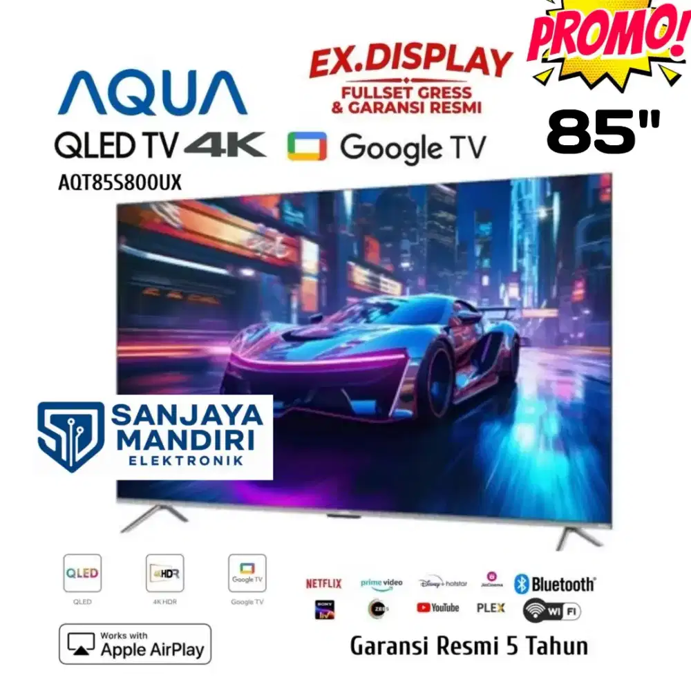 AQUA TV QLED 4K 85 GOOGLE TV  AQT85S800UX NEFLIX 4K HDR AIRPLAY