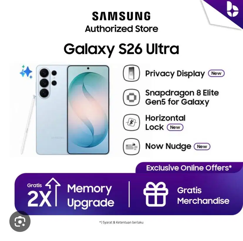 SAMSUNG S26Ultra NEW RESMI INDONESIA 12/256