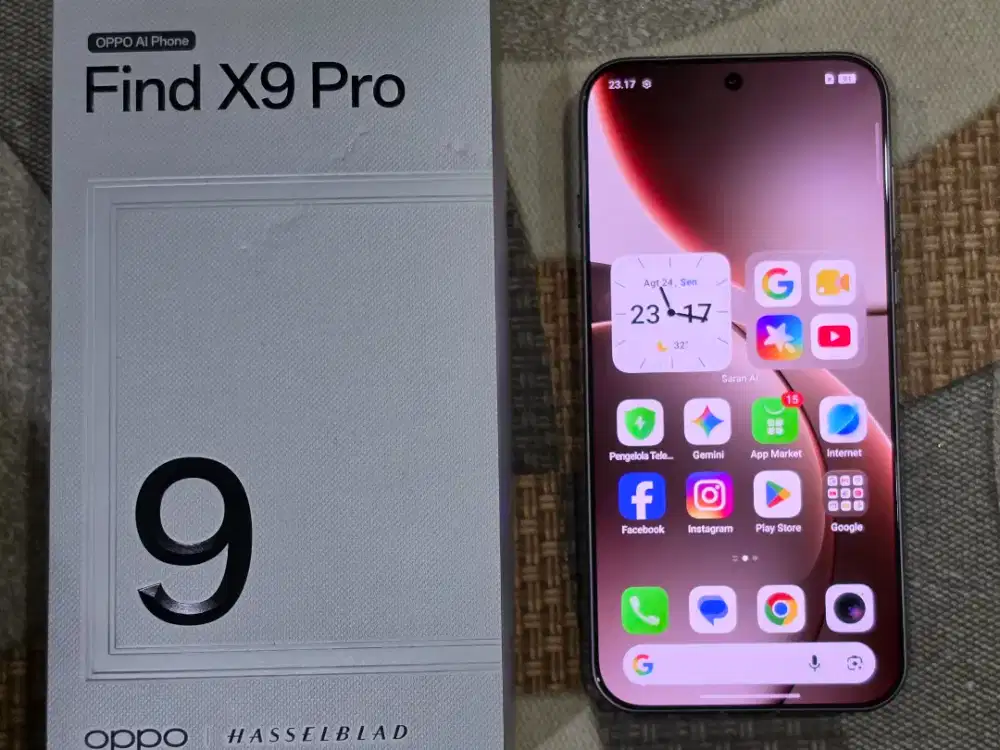 Oppo Find X9 Pro 512GB/16GB Titanium Charcoal Resmi Likenew