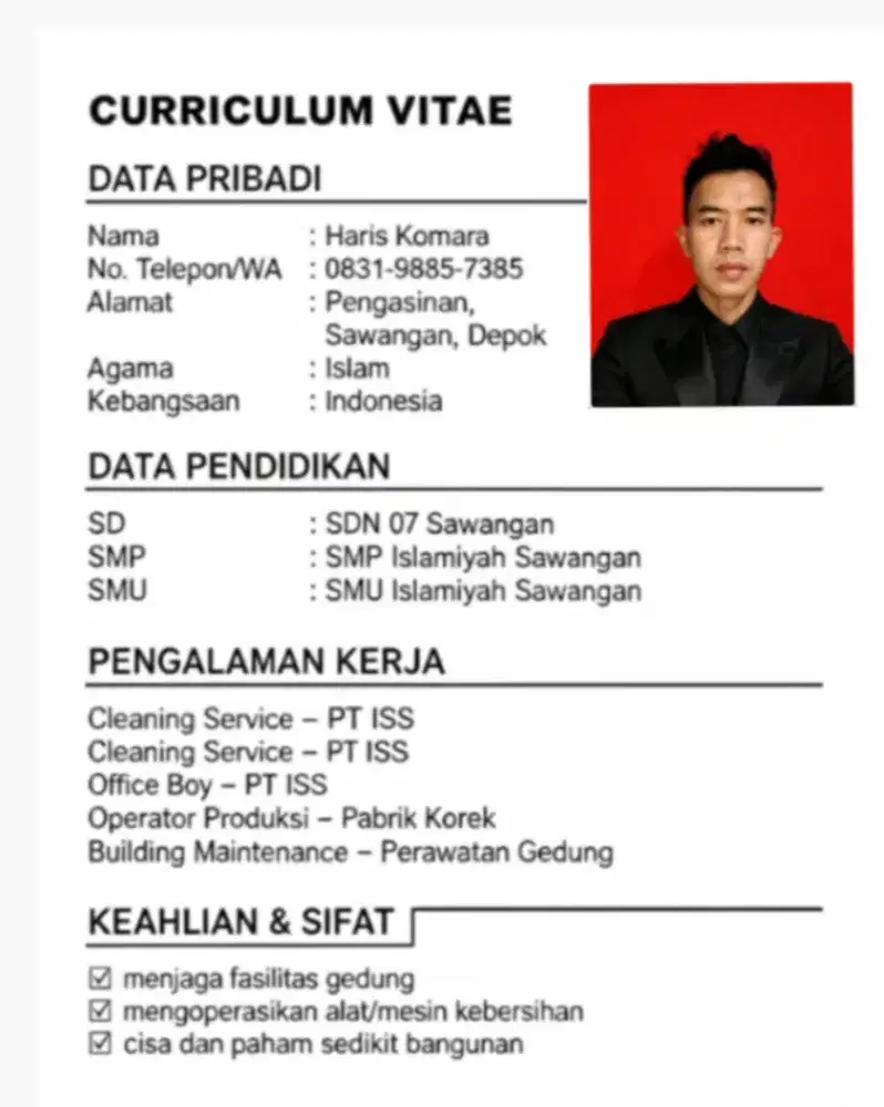 cari kerjaan cs/ob