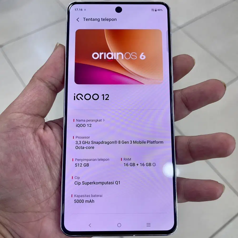 Iqoo 12 ram 16 / 512 resmi fullset original bh 100%