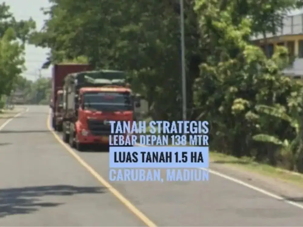 (W) Tanah Zona Industri LD 138 mtr, Dekat Gerbang TOL Caruban MADIUN, Lokasi Berkelas