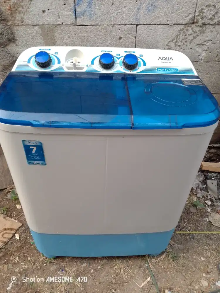 mesin cuci merk Aqua dua tabung kondisi normal