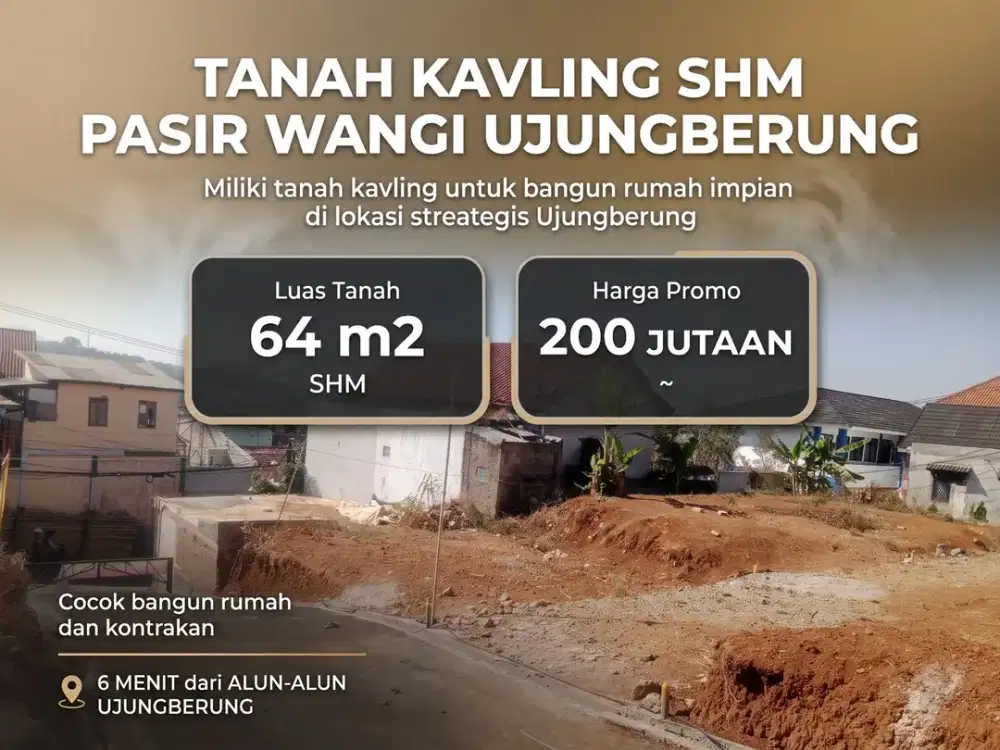 Tanah Kavling Strategis Siap Bangun 64 m2 di Jalan Cinangka Pasir Wangi Ujungberung Kota Bandung