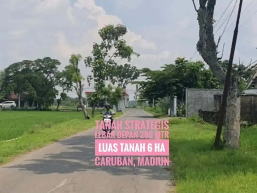 (Ba) Tanah LD 280 mtr, dekat Jalan Raya Propinsi Caruban MADIUN, Lokasi Mantap