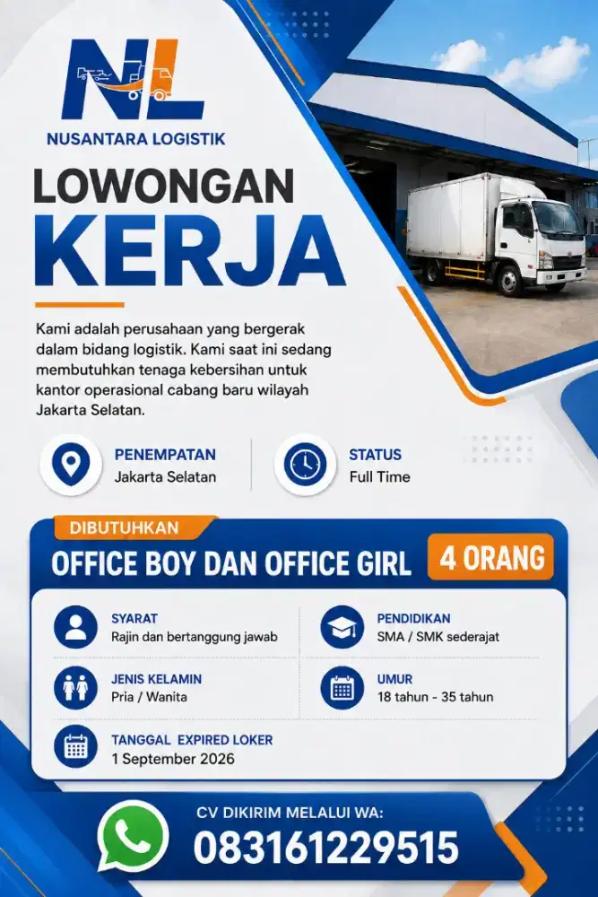 Lowongan office boy/girl