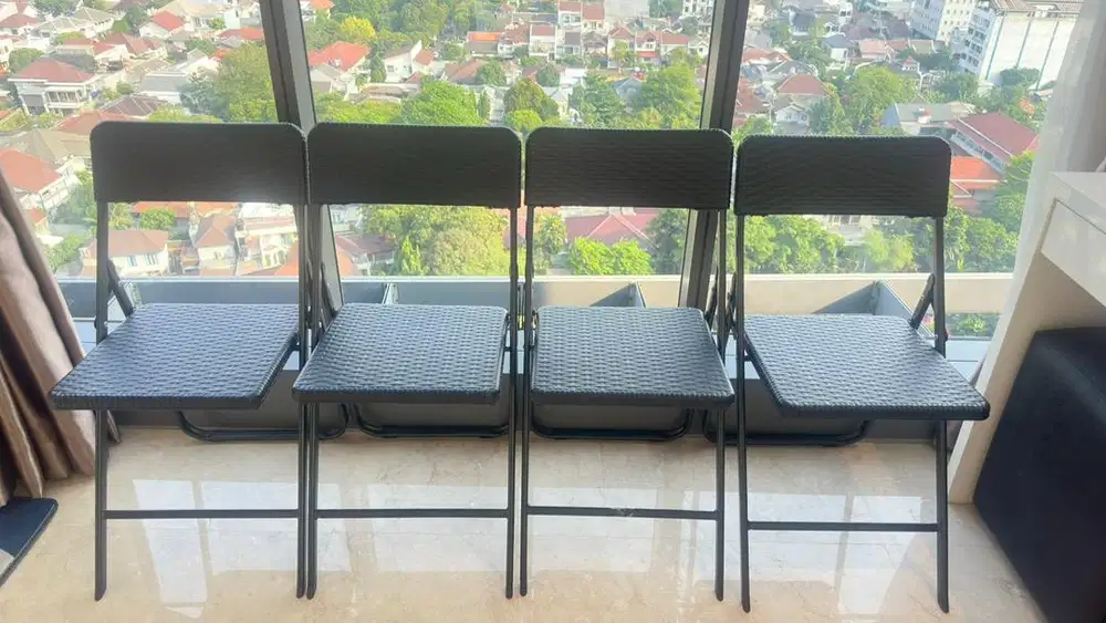 4 Azko black foldable chair